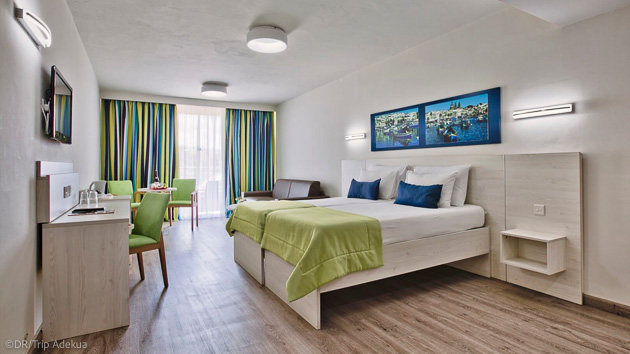 Chambre tout confort dans votre hôtel pour votre séjour plongée à Malte