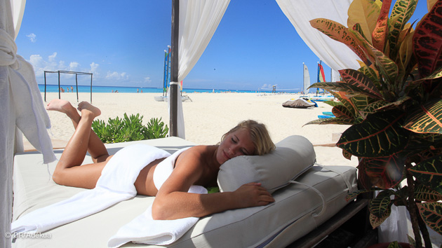 repos bien mérité après la plongée à Playa del Carmen